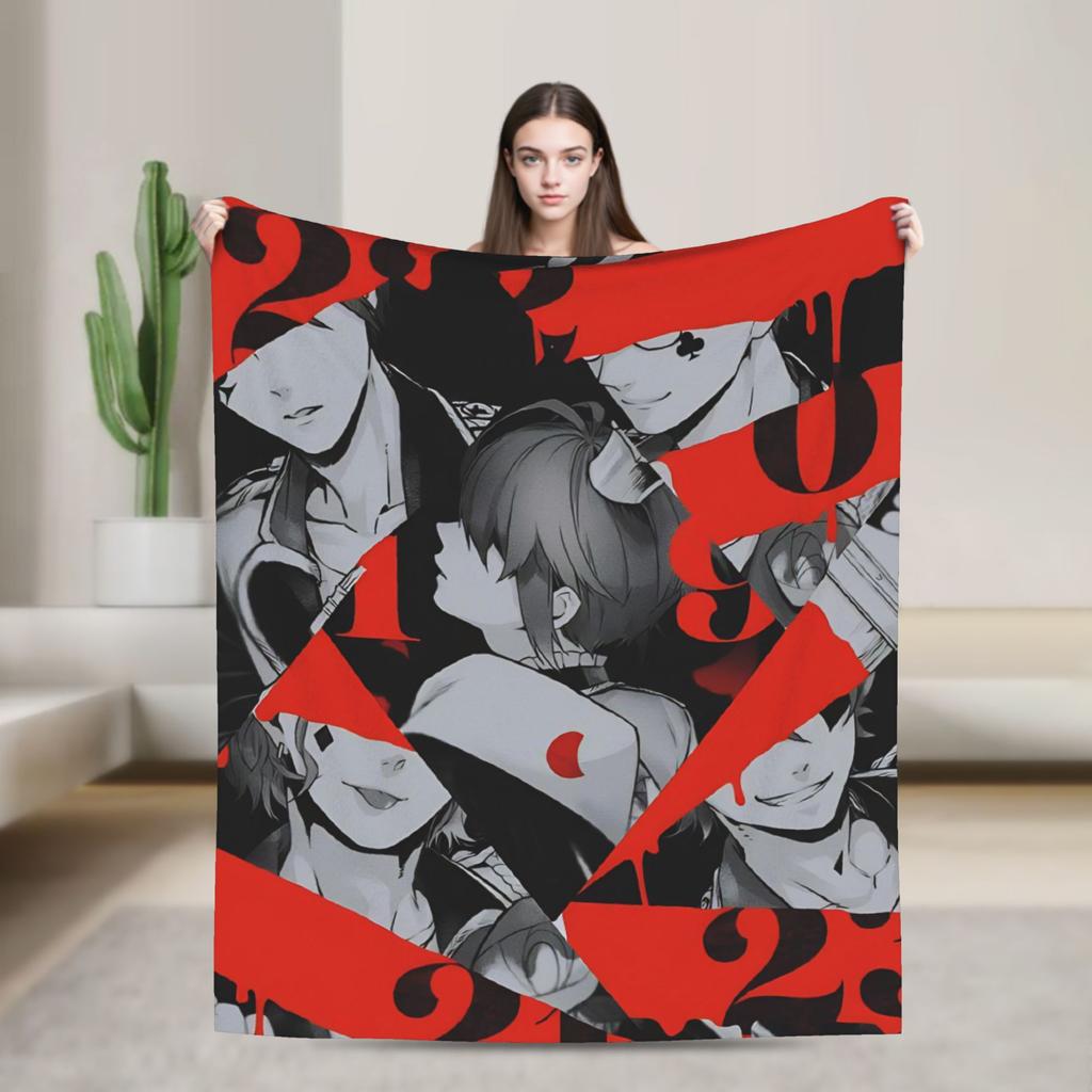 Twisted Wonderland Yuu Grim Пледы TWST Ритм-игра Шерсть Новинка Дышащие пледы для кровати Гостиной Зимы Автомобиля