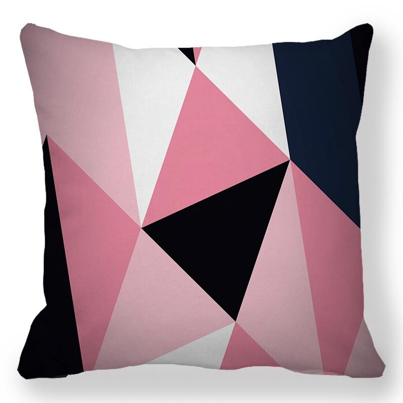 Nordic Geometric Rhombus Pattern Digital Printing Short Plush Pillow Covers For Car Sofa Office Cushion Cover Home Goods