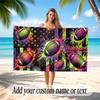 American Football Theme Beach Towel Personalized Custom Name & Text Soft Quick Dry Beach Towel for Swimming Travel