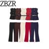 Za Export New Arrival Women's Clothing ZR Fashion Style Fashion Series Belt Round Neck Vest Jacket Pants 9300525