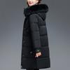 Middle Age Woman Winter Long Coats Hooded Faux Fur Collar Casual Thick Warm Parkas Women's Jackets