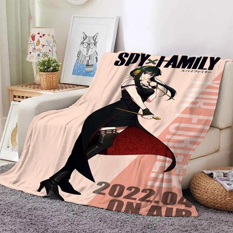 3D Print Anime Spy Family Blanket Soft Sofa Cover Throw Anya Blanket Fleece Tapestry Warm Bed Blankets for Bedroom Couch