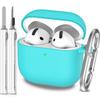 Чехол для AirPods 4-го поколения 2024, Мягкий силикон военного класса, Амортизирующий, для чехла AirPods 4 с брелоком и Clear