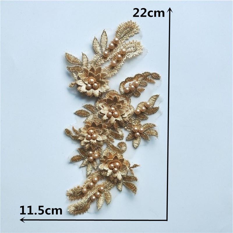 Воротник из полиэстерового кружева с искусственным жемчугом, ручная работа, 3D кружево для самостоятельного изготовления.