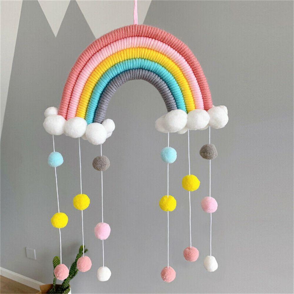 Macrame Rainbow Clouds Tapestry Handmade Room Decoration Delicate Photo Prop  Home