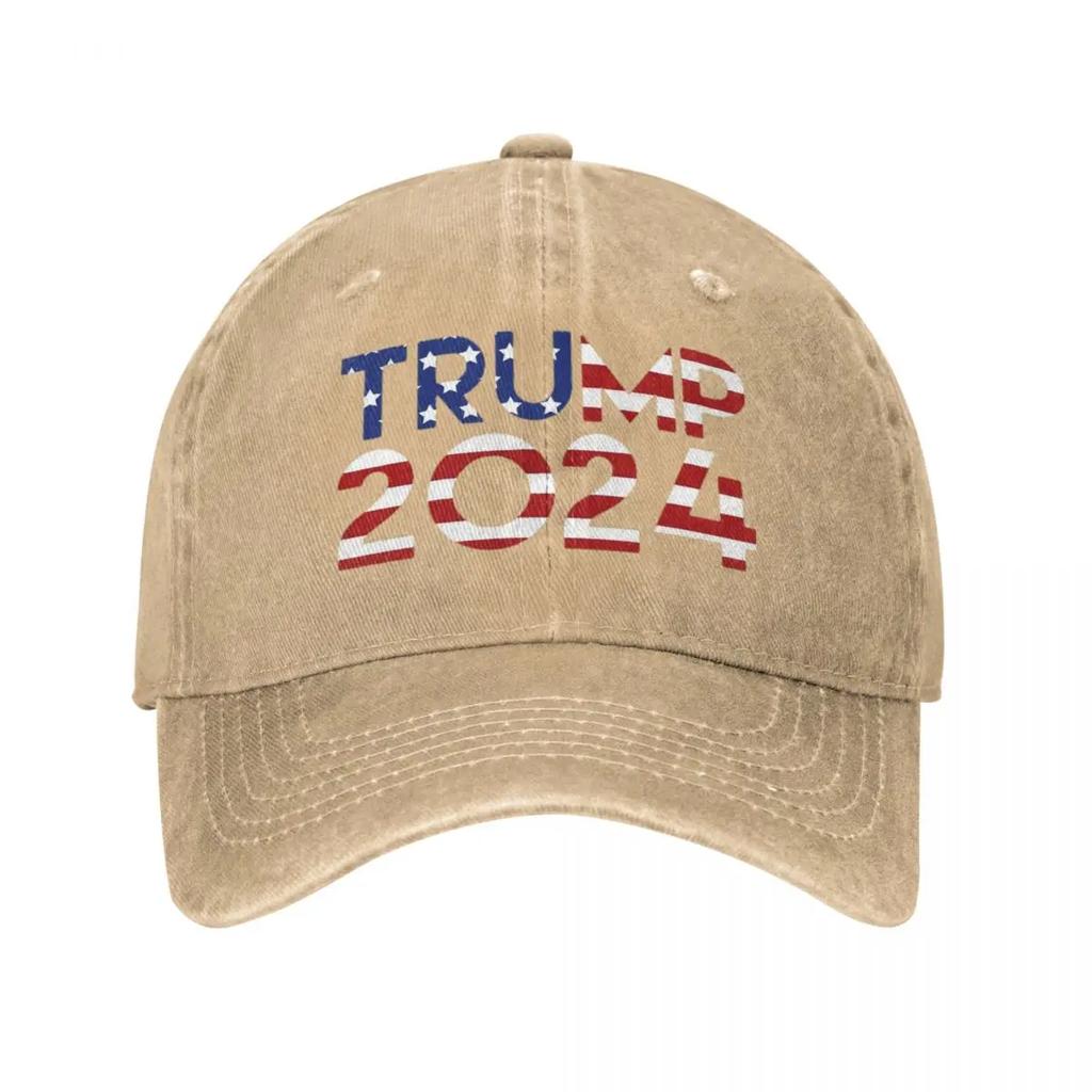 Бейсболки Трамп 2024 Президентские выборы в США Винтажная состаренная выстиранная головной убор для шляп кепка