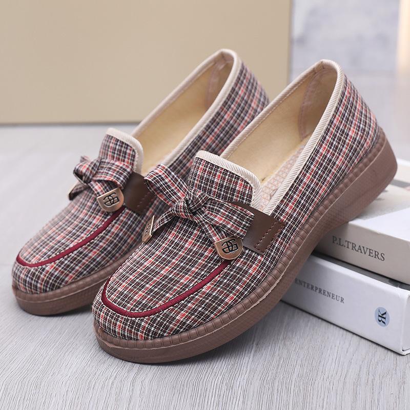 New Women's Breathable Soft-soled Cloth Shoes Casual Fashion Versatile Single Shoes Flat Sole Light and Comfortable Doudou Shoes