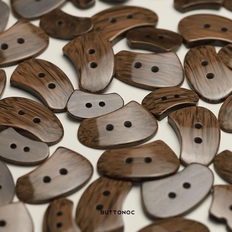 Special-Shaped Resin Two-Eye Buttons Women'S Cardigan Jacket Buttons Sweater Double-Sided Nylon Coat Clothing Buckles