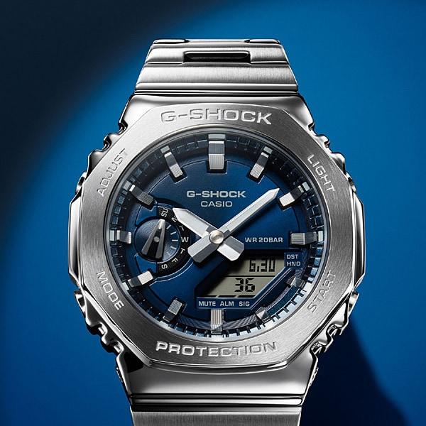 Casio Мужские часы G-SHOCK GM-2110D-2BJF [G-SHOCK цифровая аналоговая комбинированная модель] круглые серебристые