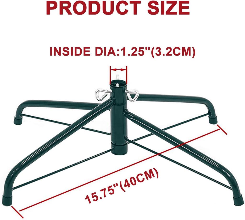 Replacement Christmas Tree Stand, Folding for 3-6 Ft Artificial Trees, Fits 0.5-1.25 Inch Poles