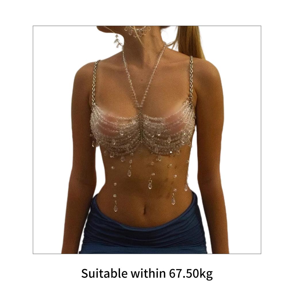 Многослойная цепочка на тело с бусинами, цепочки на грудь, body chain harness для фестивалей и рейвов, аксессуары для тела, украшения для женщин и девушек