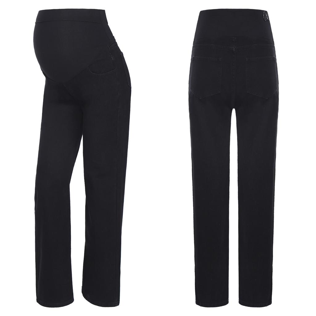 Pregnancy Essential Wide-Leg Jeans M-3XL: Stretch Denim with Adjustable Waistband & Pockets, Casual Maternity Wear