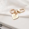Korean Pearl Shell Conch Gold Color Fashion Bag Charms Heart Key Ring Key Chain Key Accessories
