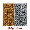100PCS/BOX  5cm Artificial Flower Decoration Wedding Bouquet Gift Boxes 3 Layers Gold Silver Soap Rose Flowers Head