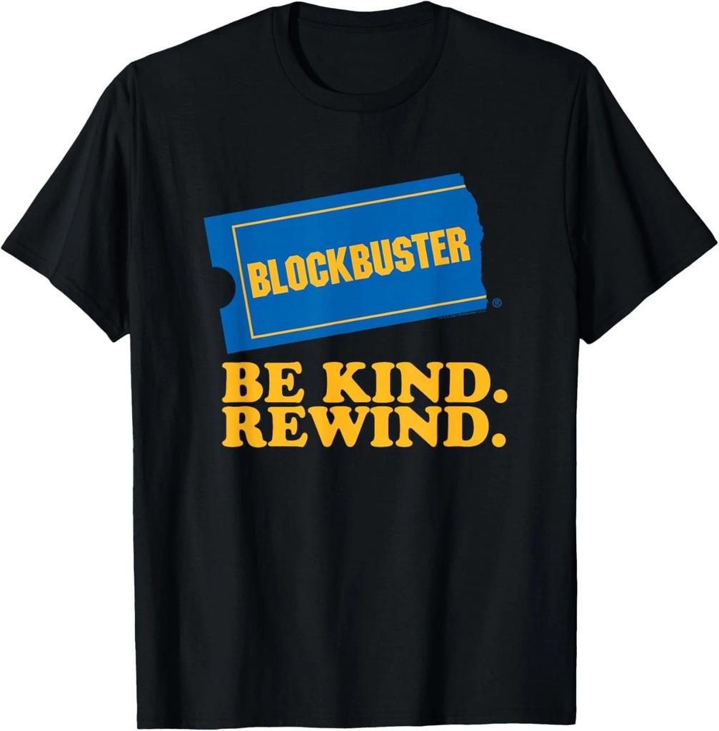 Blockbuster Be Kind Rewind Vintage Ticket Logo T- Shirt