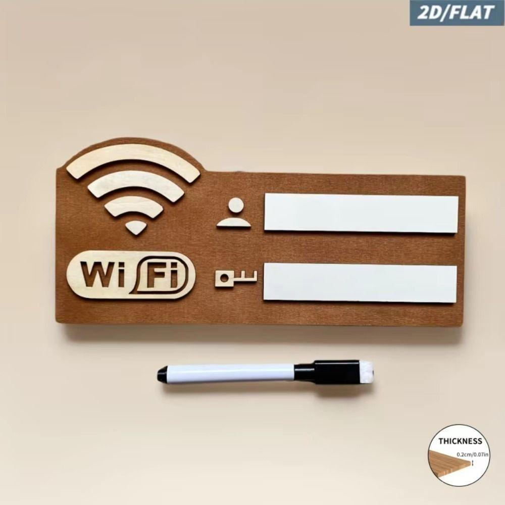 Деревенская табличка с паролем WiFi Винтажная стираемая доска 2D Плоская деревянная табличка Прочный минимализм Индикатор беспроводной сети