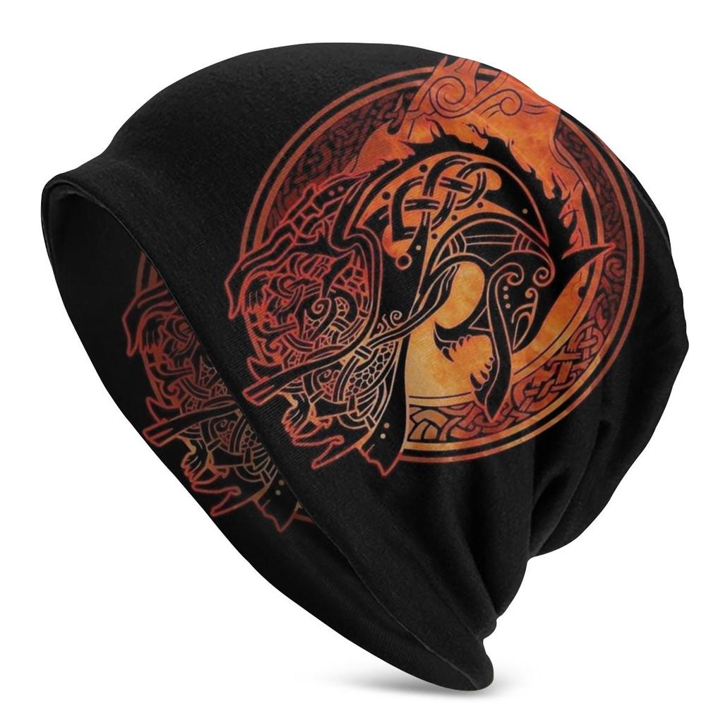 FENRIR LOKI'S SON Wolf Romantic Horror Film Viking Unisex Bonnet Winter Windproof Double Layer Hats For Unisex Women