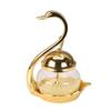 Alloy Condiment Pot Seasoning Container Spice Glass Jar Salt Sugar Bowl Pepper Coffee Storage Organizer Swan Rack Set
