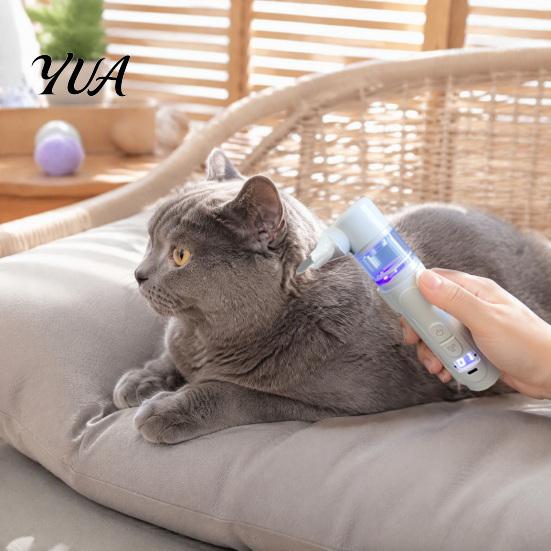 Dog Hair Remover Brush Electric Pet Flea Comb, Grooming with Suction, 3-in-1 Rechargeable Cat Cleaning Tool 360 Degree Rotating Head, Deshedding