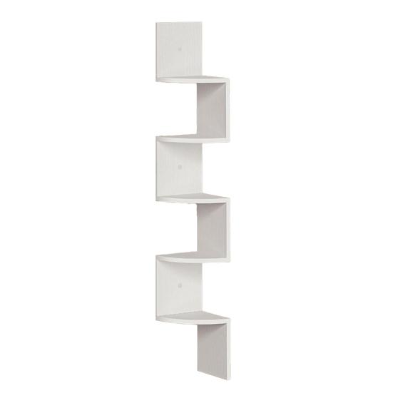 Floating Corner Shelf Wall Mounted 4-Tier 5-Tier Corner Zigzag Shelf Radial Wall Floating Shelf for Home Office Living Room Bedroom