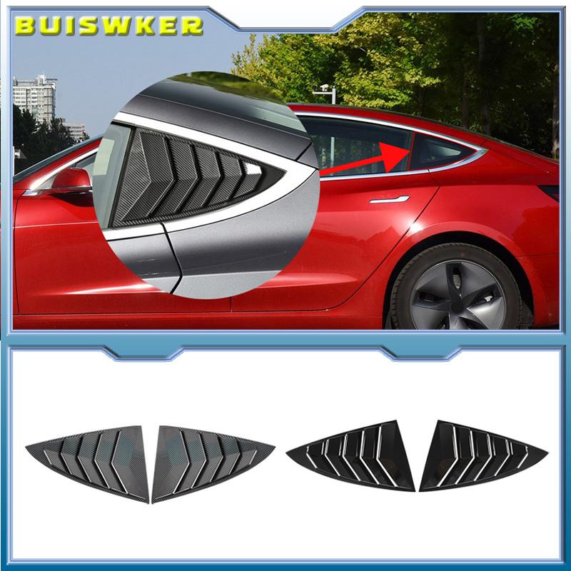 For Tesla New Model 3 2017-2025 Car Rear Triangle Window Shutters Sunshade Modified Decoration Carbon Fiber Accessories