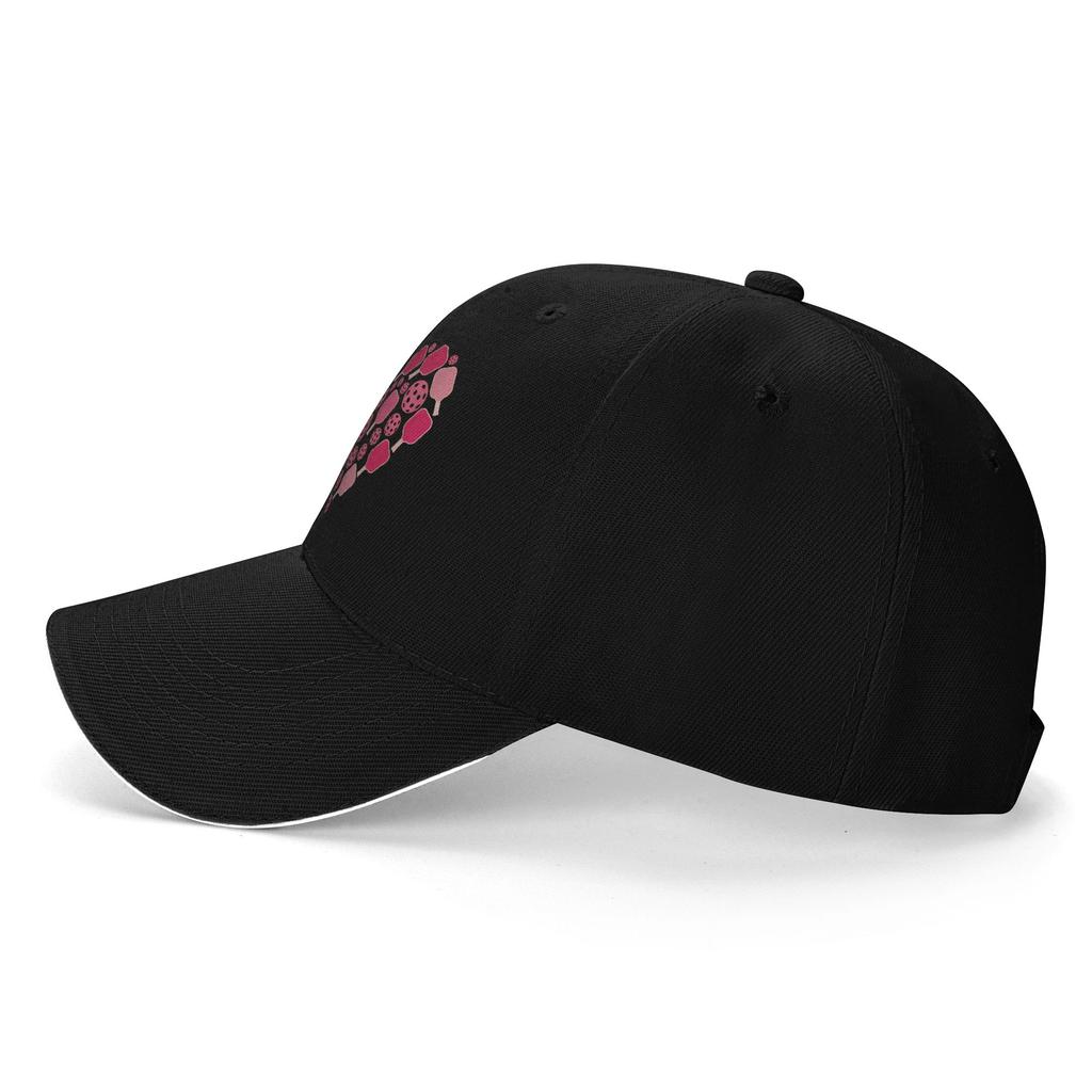 Pickleball Heart Valentines Day Pickleball Lover Baseball Cap Stylish Men Adult Trucker Hat Sun Kpop Rock Baseball Caps Gift