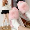 Thick Fluffy Fur Slippers Warm Furry Slippers Women 2024 New Women Winter House Flip Flops Home Slides Flat Indoor Floor Shoes