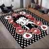 Betty Boop Flannel Pattern Square Carpet,Area Rug,Carpet Rug for Living Room Bedroom Sofa Playroom Decor,Non-slip Floor Mat