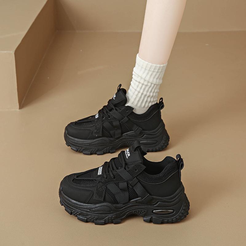 CRLAYDK Women Chunky Sneakers Fashion Platform White Mesh Casual Dad Shoes Ladies Comfortable Wedge Sport Walking Tennis