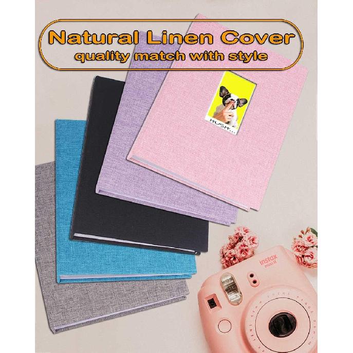 GPIRAL 2x3 Photo Album 208 Vertical Photos - Linen Front Window, Photo Album Compatible with Fujifilm tax Mini Film 7s 8+ 9 11, Polaroid Snap/PIC