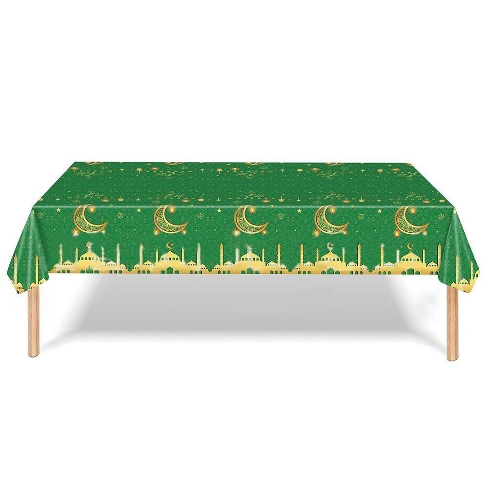 Disposable Moon Tablecloths Plastic Table Cover 2026 Eid Mubarak Tablecloths  Party Supplies
