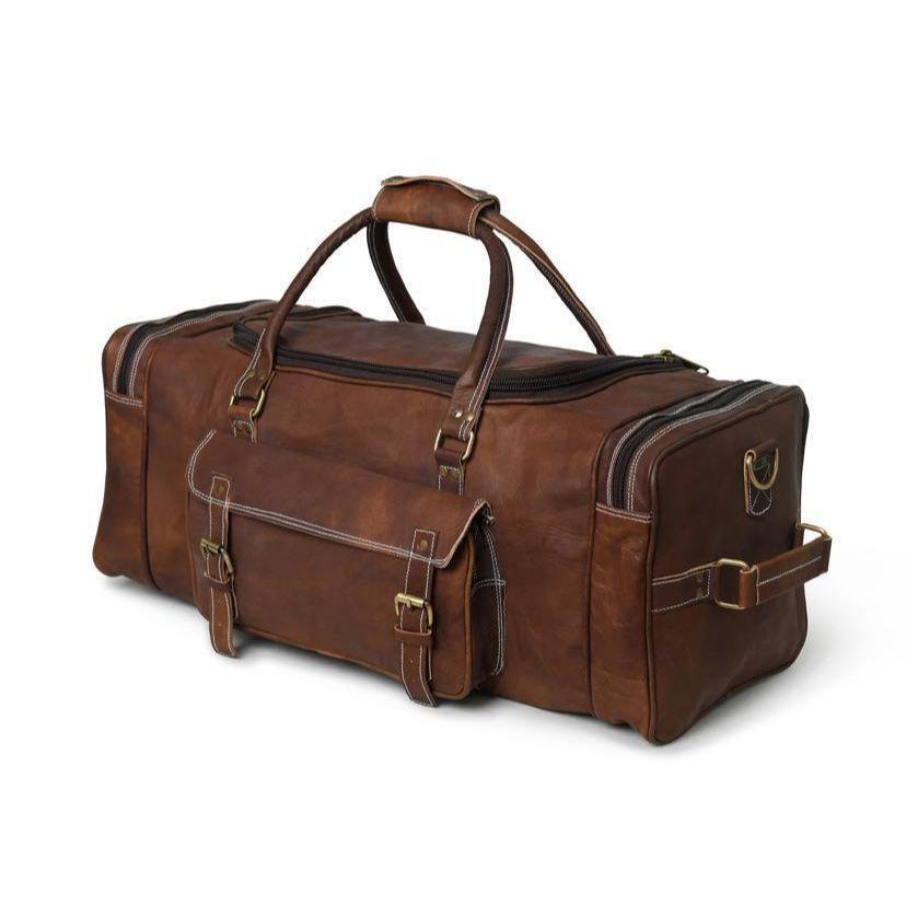 Кожаная спортивная сумка Кожаная дорожная сумка для багажа Сумка для выходного дня, семейная праздничная сумка