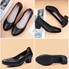 Women Genuine Leather Thick Heel Shoes Lady Office Mid-heel Leather Shoes Female Shallow Casual Shoes for Attendant Nurse Mother