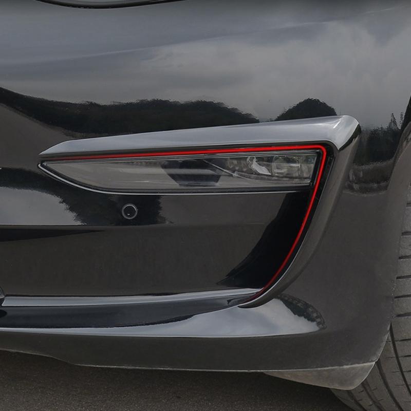 Front Fog Light Eyelid Eyebrow Molding Stripe ABS Decal Pre-Cut Sticker for Car Styling