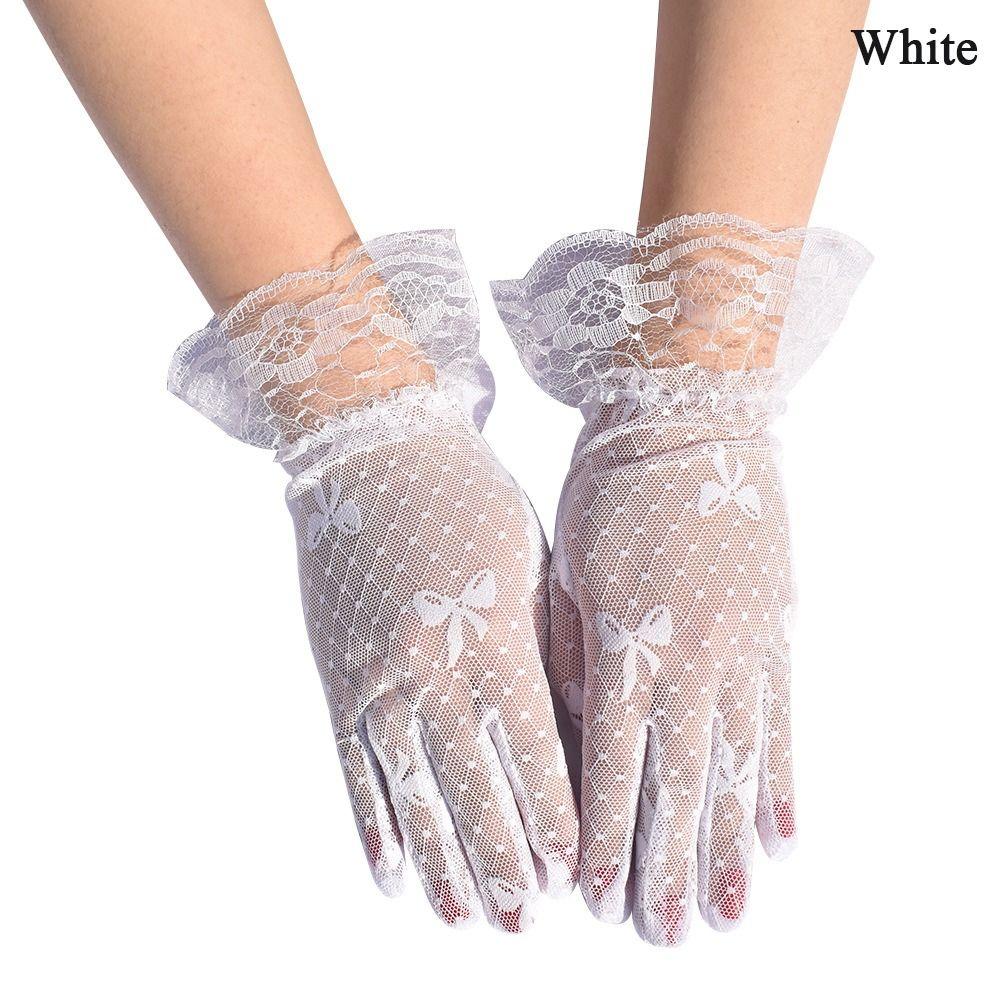 Свадебная вечеринка Летние кружевные перчатки от солнца Свадебные перчатки Варежки Жаккардовые перчатки