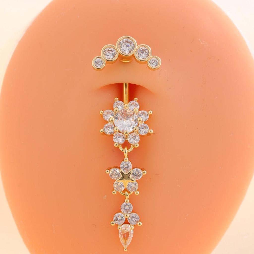 23 Циркониевое кольцо для пирсинга пупка - Украшения для пирсинга тела