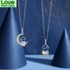 Fashion Couple S925 Sterling Silver Astronaut Star And Moon Personality Couple Necklace Love Anniversary Gift X210
