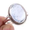 Natural Aquamarine Gemstone Handmade 925 Solid Sterling Silver Ring Size 10 o4E58