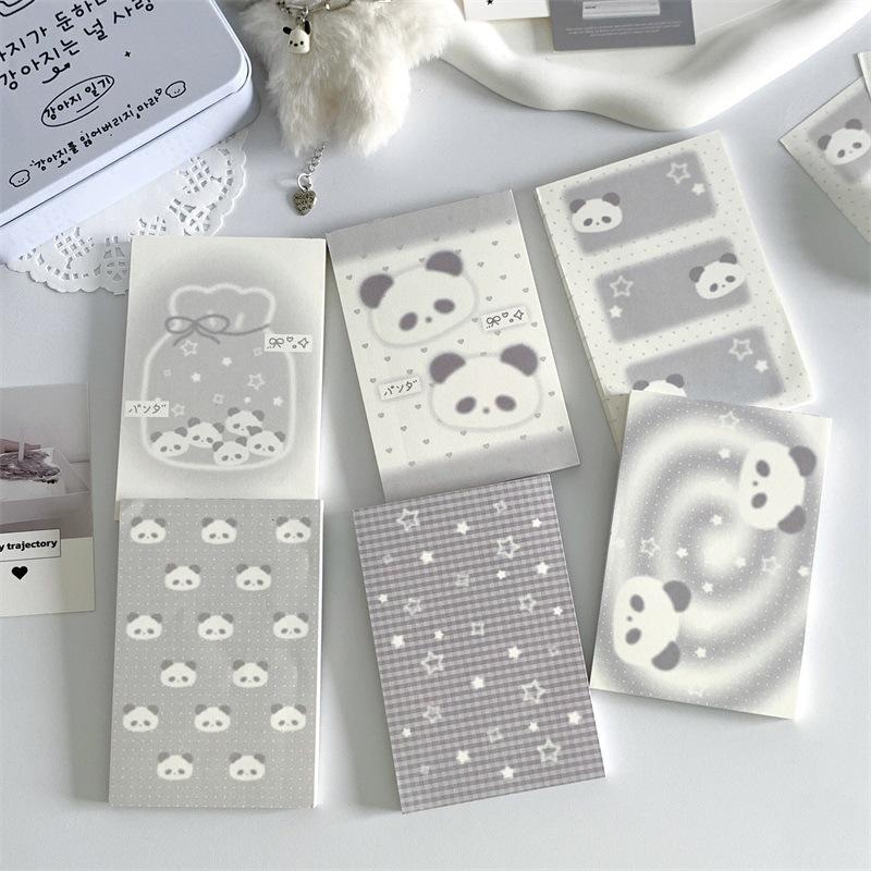 Korean INS Cute Pudding Bear Memo Pad Cute Student Loose Leaf Message Notepad Girl Mini Pocket Planner Scrapbook Material Paper