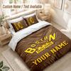 Custom Name Bedding Set 3 PiecesBoston Bruins Print Duvet Cover + 2 Pillowcases Soft Bed Decor
