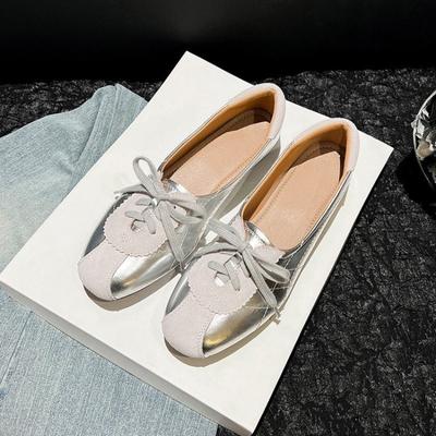 Мода 2024 Осень Женские Белые Балетки Плоские Перекрестные Ремешки Функциональная Обувь Удобная Мягкая Подошва Туфли Мэри Джейн Балетки