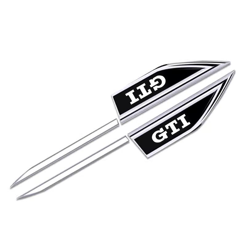 T262Pcs Car Leaf Board Personality 3D Metal Stickers For Volkswagen Golf Passat b6 Amarok T5 Phaeton T-Cross Car Fender Side Decals
