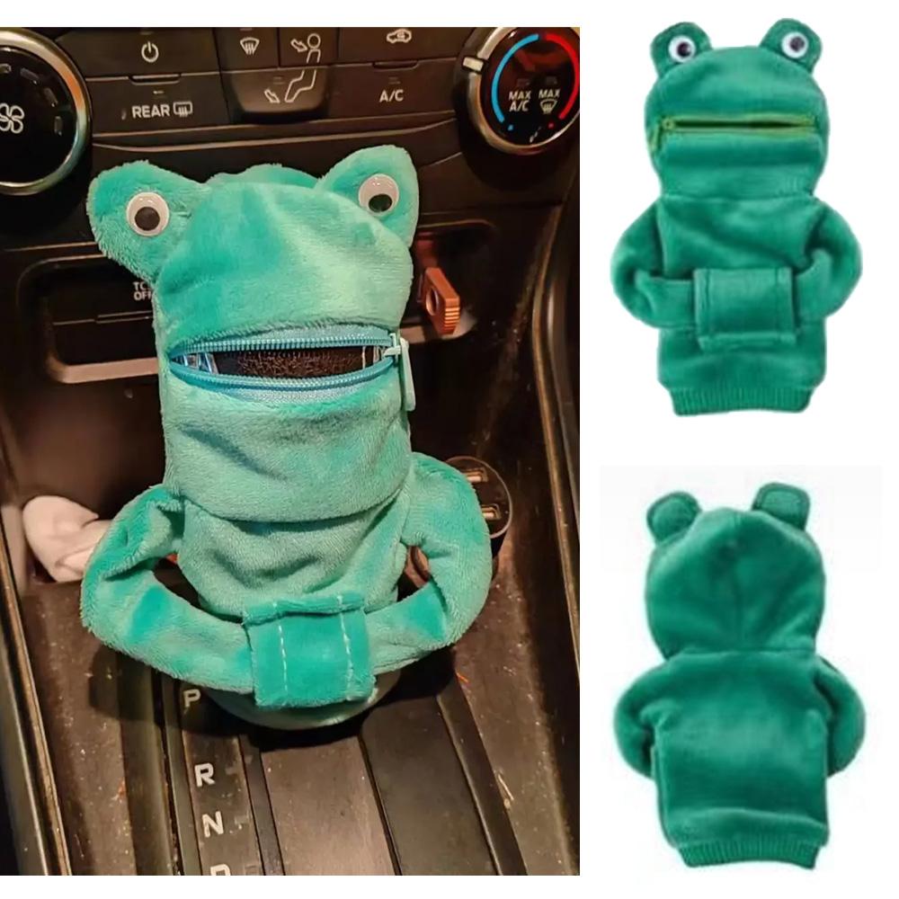 CAER Car Hoodie Handle Cute Shark Frog Bat Cover Short Plush Gear Switch Knob Lever Hoodie Handle Car Interior Accessories
