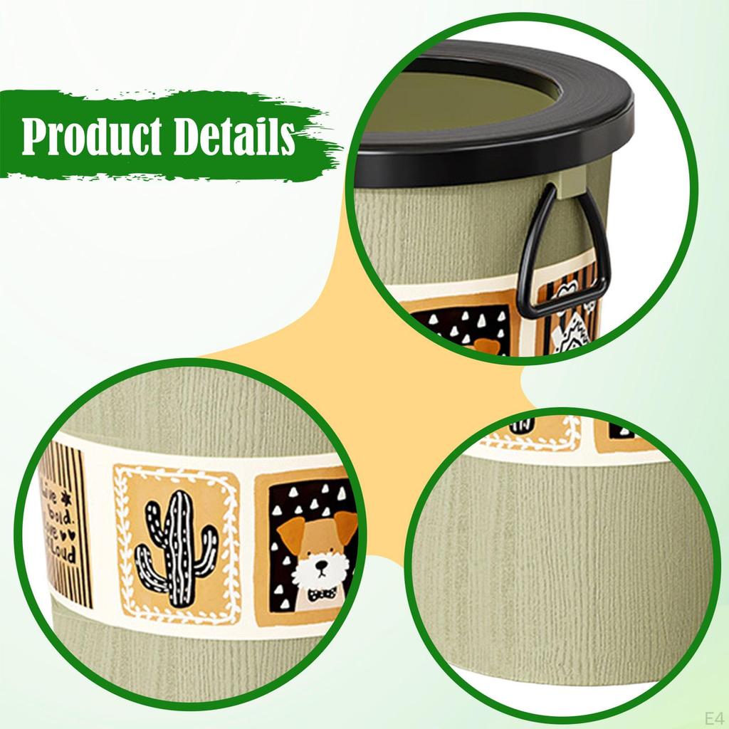 Trash Can Without Lid Paper Basket Minimalist Versatile Elegant Wastebasket Waste Bin for Indoor