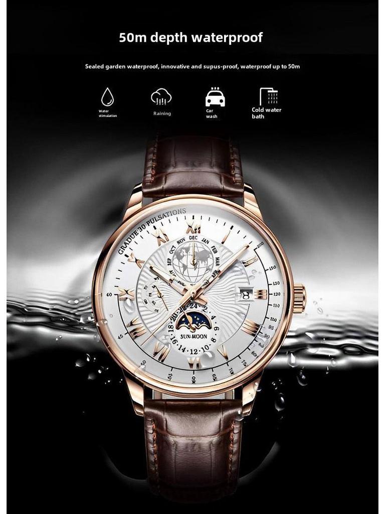 Мужские модные кварцевые спортивные часы с календарем и функциями водонепроницаемости — идеальный вариант для старшеклассников и бизнесменов.