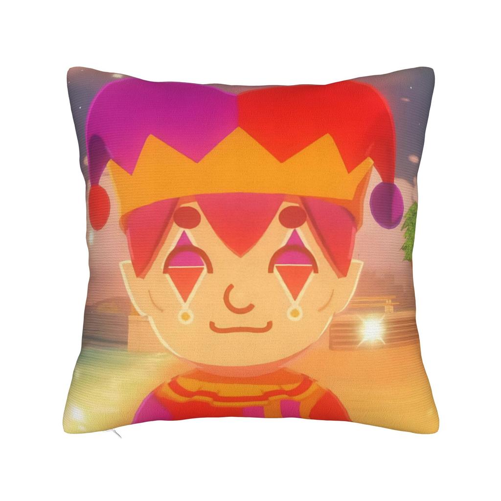Hugh Morris Tomodachi Life Чехол для квадратной подушки Клоун Чехол для подушки Потрясающий чехол для подушки на молнии для дома 18"