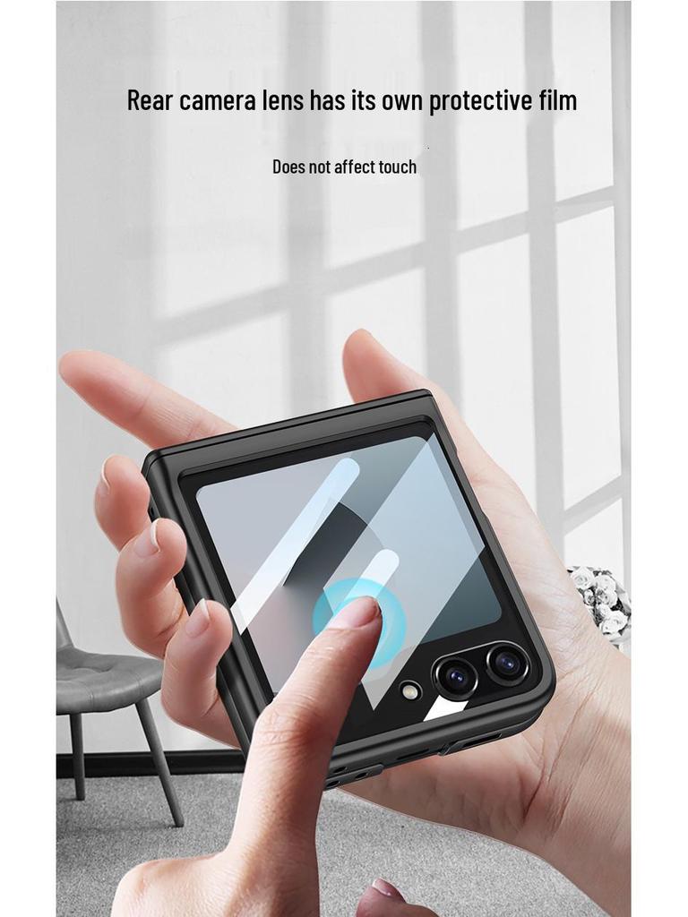 Ультратонкий складной чехол для телефона Samsung Z Flip 6 с большим окном и магнитной застежкой