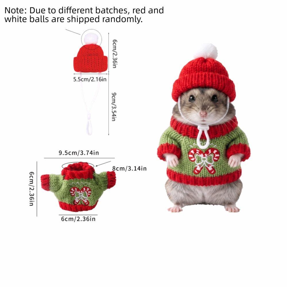 Sweater and Hat Small PET Clothes Set Christmas Theme PET Outfit Set Holiday