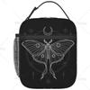 Black Moth Moon Insulated Lunch Bag Reusable High Quality Lunch Box for Work School Office Travel Tote Bag for Women and Men