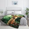 Deer in forest plush blanket animal print soft cozy blanket nature wildlife design flannel blanket home decor gift for nature